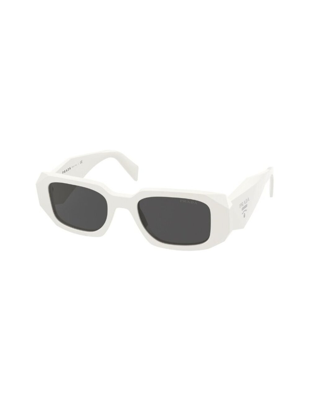 New Prada Women's Sunglasses White Square Grey Lens Injected Frame PR 17WS 49